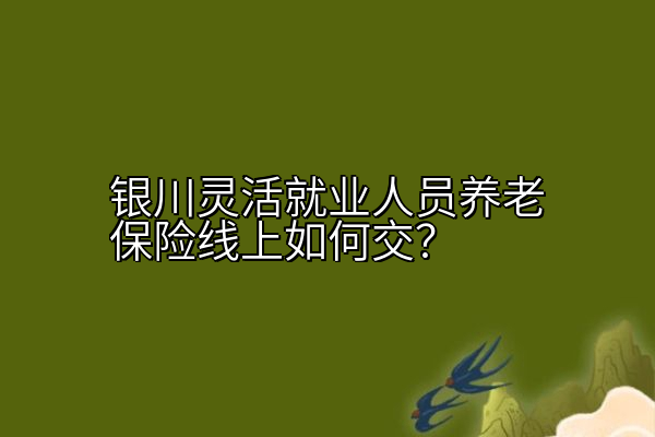 银川灵活就业人员养老保险线上如何交？