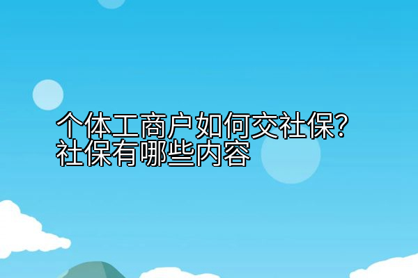 个体工商户如何交社保？社保有哪些内容