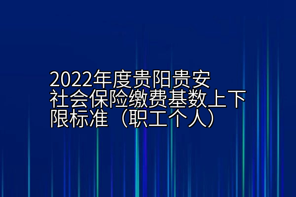 2022年度贵阳贵安社会保险缴费基数上下限标准（职工个人）