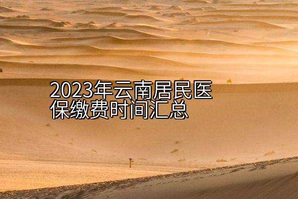 2023年云南居民医保缴费时间汇总