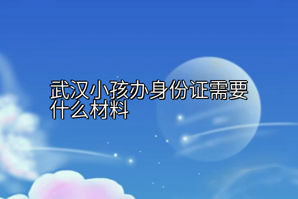 武汉小孩办身份证需要什么材料