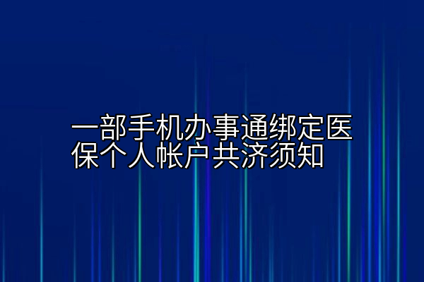 一部手机办事通绑定医保个人帐户共济须知