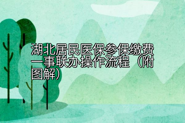 湖北居民医保参保缴费一事联办操作流程（附图解）