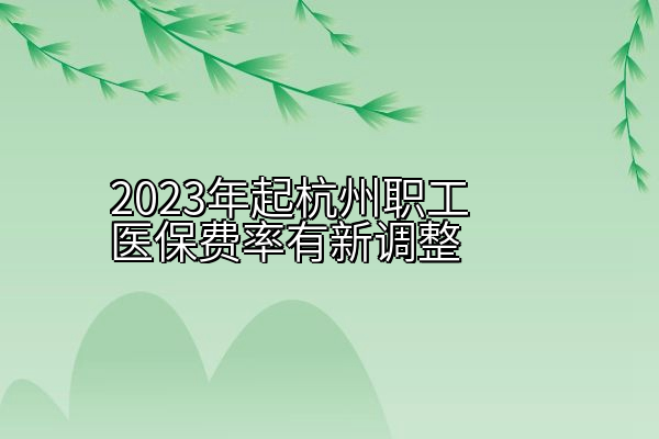 2023年起杭州职工医保费率有新调整