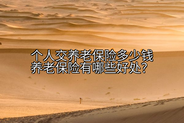 个人交养老保险多少钱养老保险有哪些好处？