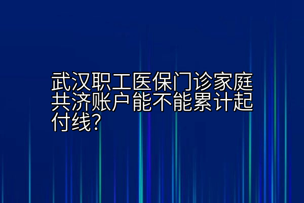 武汉职工医保门诊家庭共济账户能不能累计起付线？