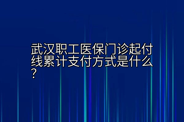 武汉职工医保门诊起付线累计支付方式是什么？