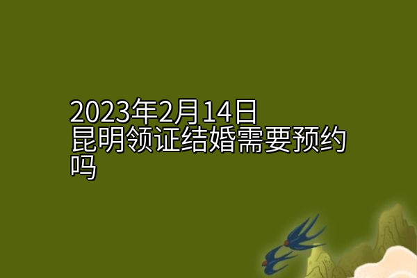 2023年2月14日昆明领证结婚需要预约吗