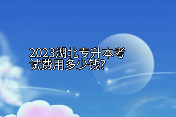 2023湖北专升本考试费用多少钱？