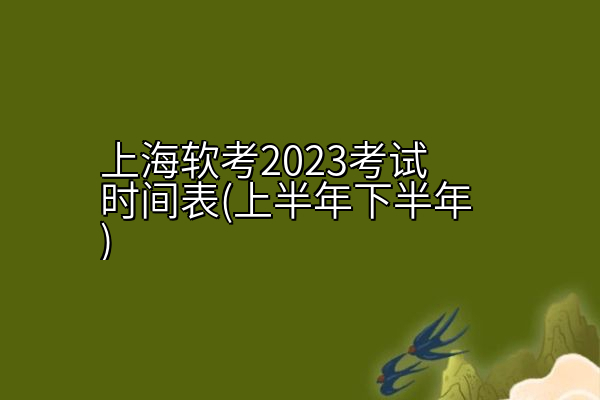 上海软考2023考试时间表(上半年下半年)
