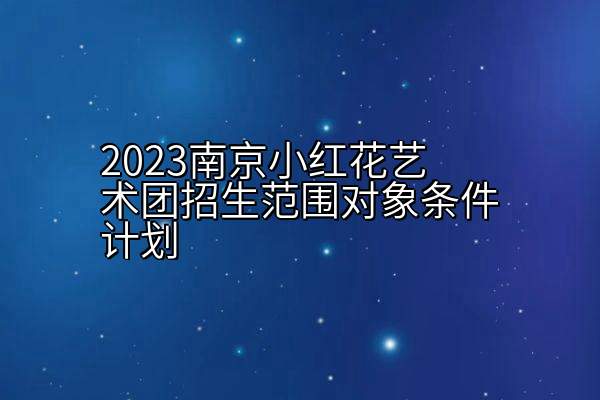 2023南京小红花艺术团招生范围对象条件计划