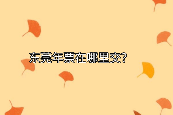 东莞年票在哪里交？