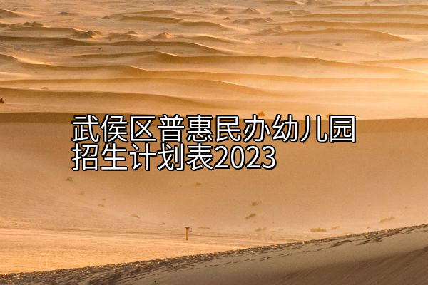 武侯区普惠民办幼儿园招生计划表2023