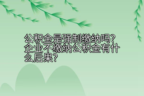 公积金是强制缴纳吗？企业不缴纳公积金有什么后果？