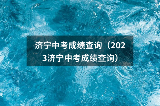 济宁中考成绩查询（2023济宁中考成绩查询）