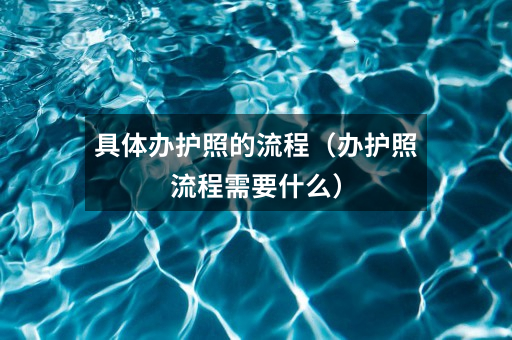 具体办护照的流程（办护照流程需要什么）