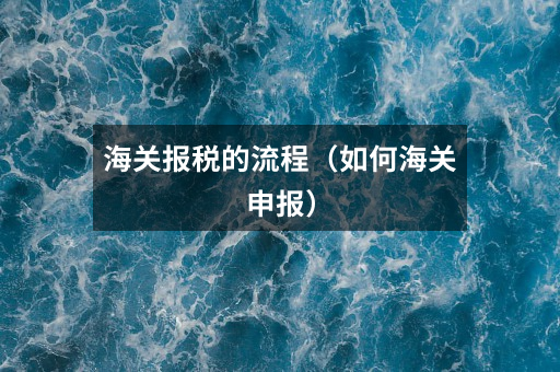 海关报税的流程（如何海关申报）