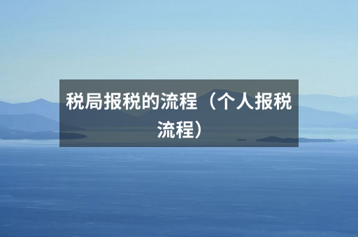 税局报税的流程（个人报税流程）