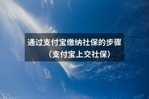 通过支付宝缴纳社保的步骤（支付宝上交社保）