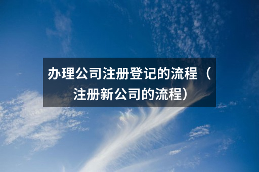 办理公司注册登记的流程（注册新公司的流程）