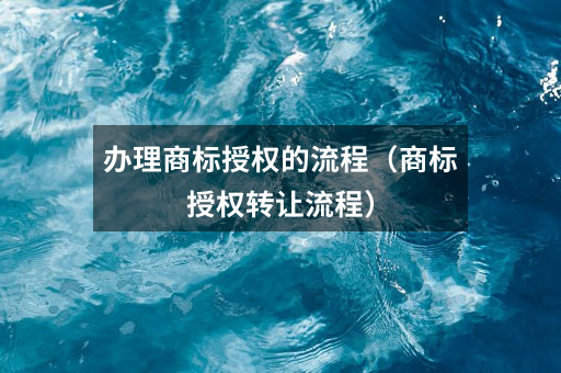 办理商标授权的流程（商标授权转让流程）