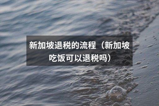 新加坡退税的流程（新加坡吃饭可以退税吗）