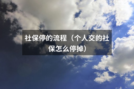 社保停的流程（个人交的社保怎么停掉）