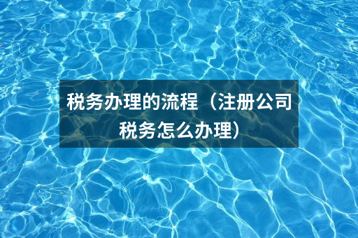 税务办理的流程（注册公司税务怎么办理）