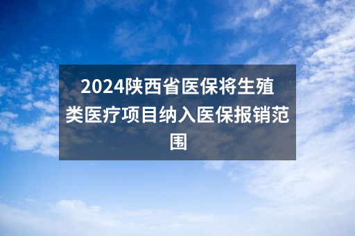 2024陕西省医保将生殖类医疗项目纳入医保报销范围